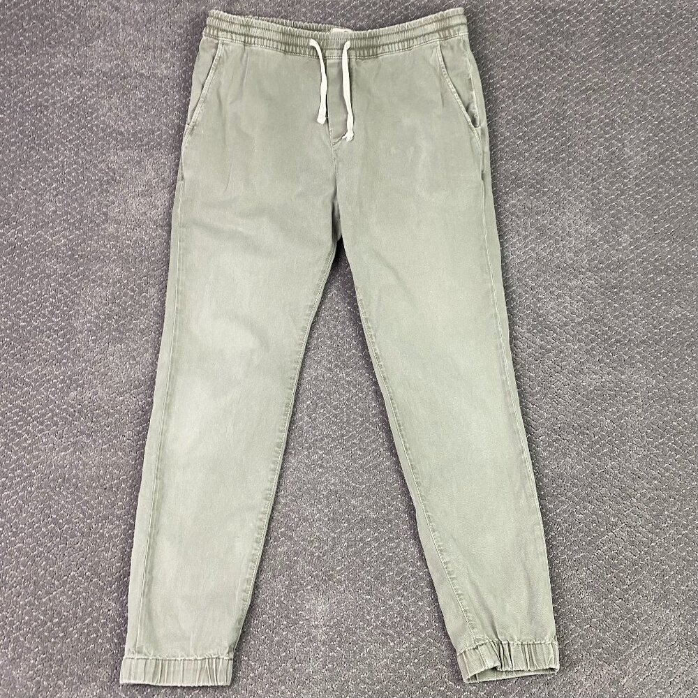 Marine Layer Saturday Slim Jogger Pants Men's Large Olive Green Elastic Cuff